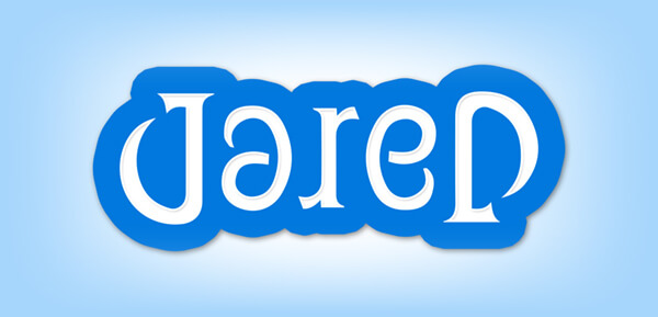 Ambigram of the name Jared.
