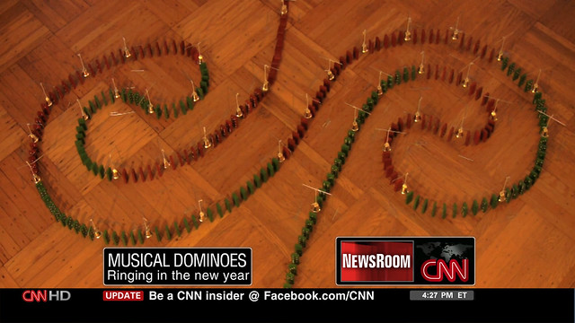 A screenshot of the holiday dominoes appearing on CNN